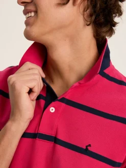 Filbert Pink & Navy Striped Polo Shirt