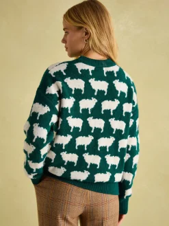 Fleece Navidad Green Christmas Jumper