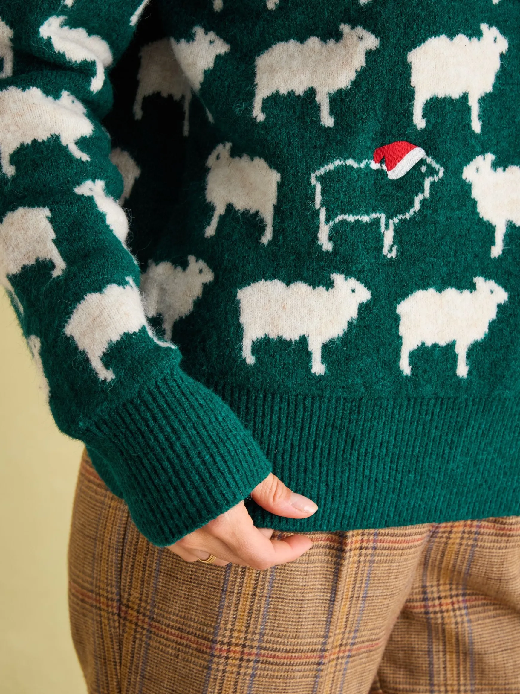 Fleece Navidad Green Christmas Jumper