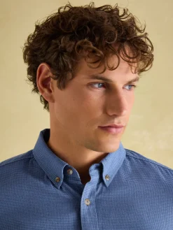 Fletcher Navy Houndstooth Classic Shirt