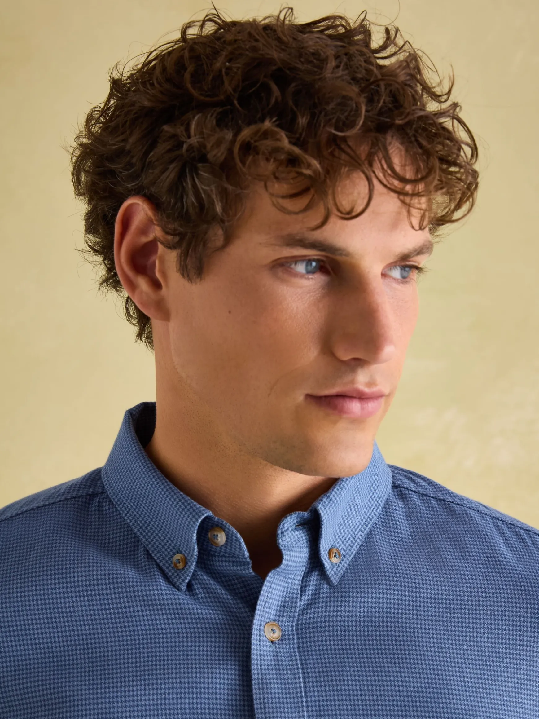 Fletcher Navy Houndstooth Classic Shirt