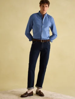 Fletcher Navy Houndstooth Classic Shirt