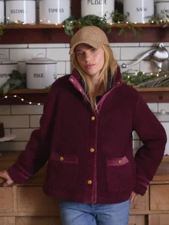 Fleur Red Fleece Jacket