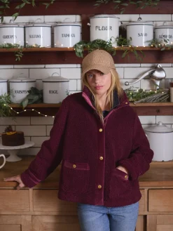 Fleur Red Fleece Jacket