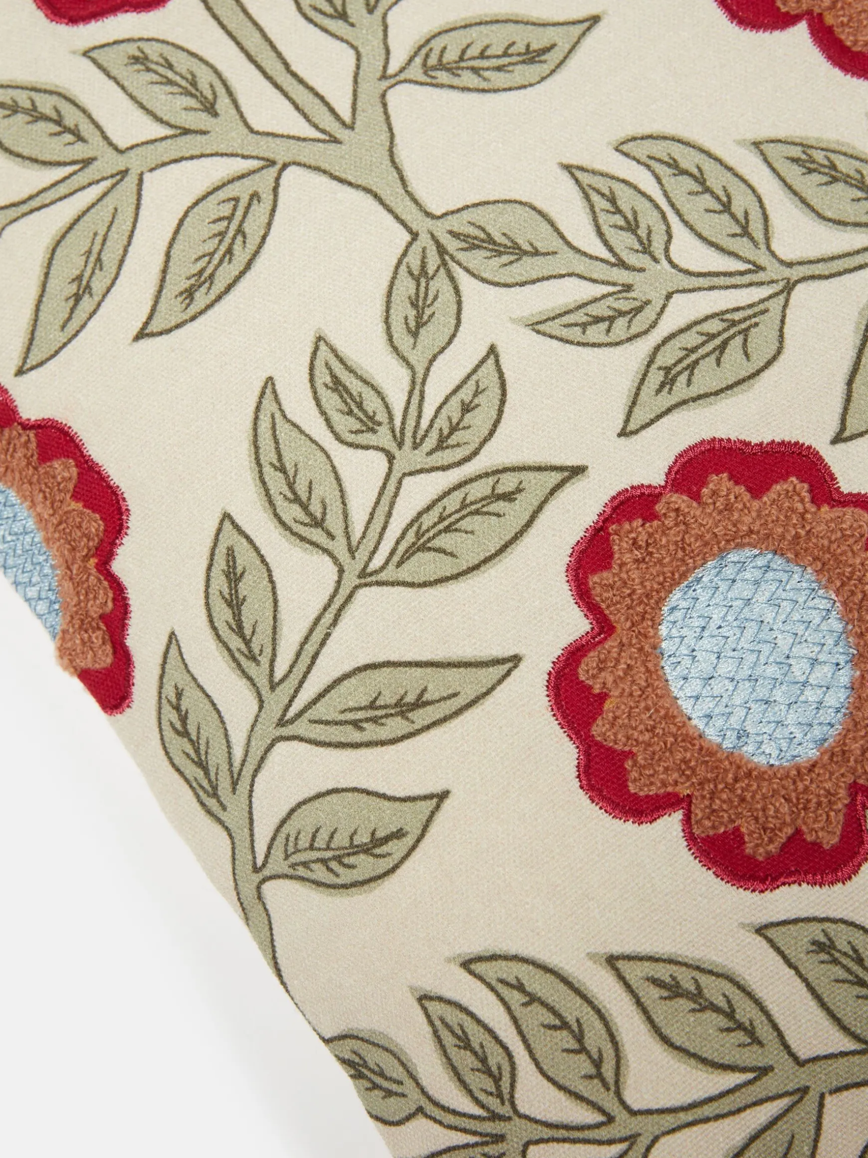 Floral Trellis Green 100% Cotton Cushion