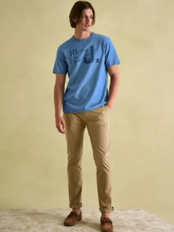 Flynn Blue Jersey Crew Neck T-Shirt