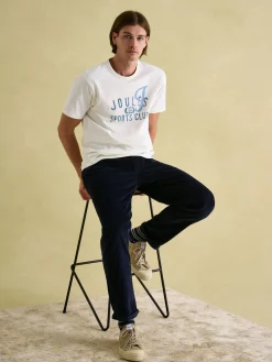 Flynn Cream Jersey Crew Neck T-Shirt