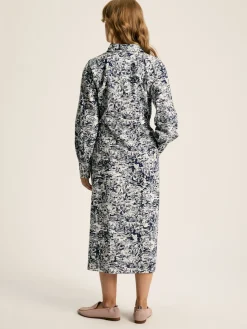 Francesca Blue/White Tie Waist Shirt Dress