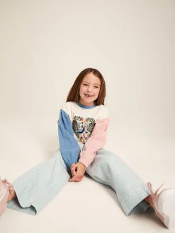 Georgia Blue Striped Wide Leg Trousers