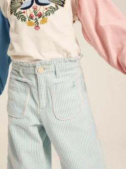 Georgia Blue Striped Wide Leg Trousers