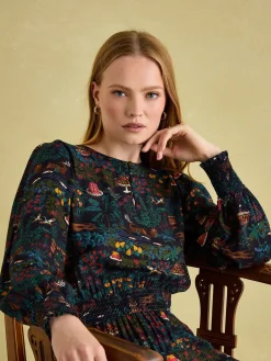 Georgina Navy Elasticated Waist Maxi Dress