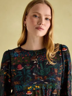 Georgina Navy Elasticated Waist Maxi Dress