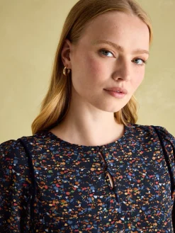 Georgina Navy Multi Elasticated Waist Maxi Dress