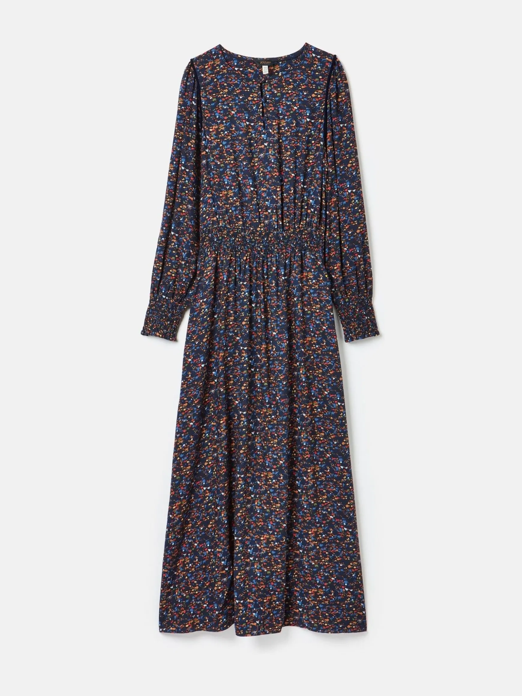 Georgina Navy Multi Elasticated Waist Maxi Dress