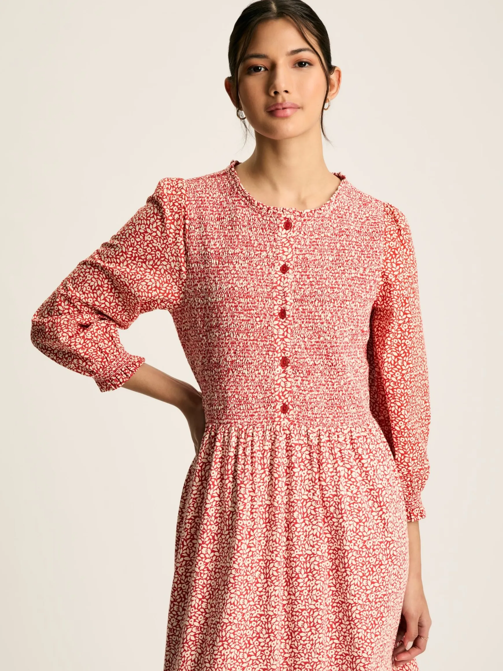 Gia Red Mixed Fabric Dress