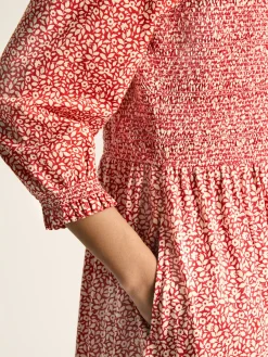 Gia Red Mixed Fabric Dress