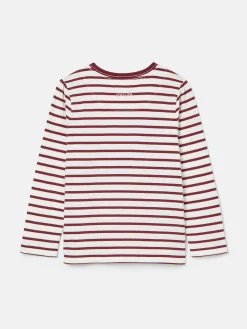 Girls' Ava Berry Red Stripe Artwork T-Shirt