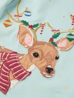 Girls' Ava Green Metallic Star Print Artwork T-Shirt