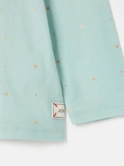 Girls' Ava Green Metallic Star Print Artwork T-Shirt