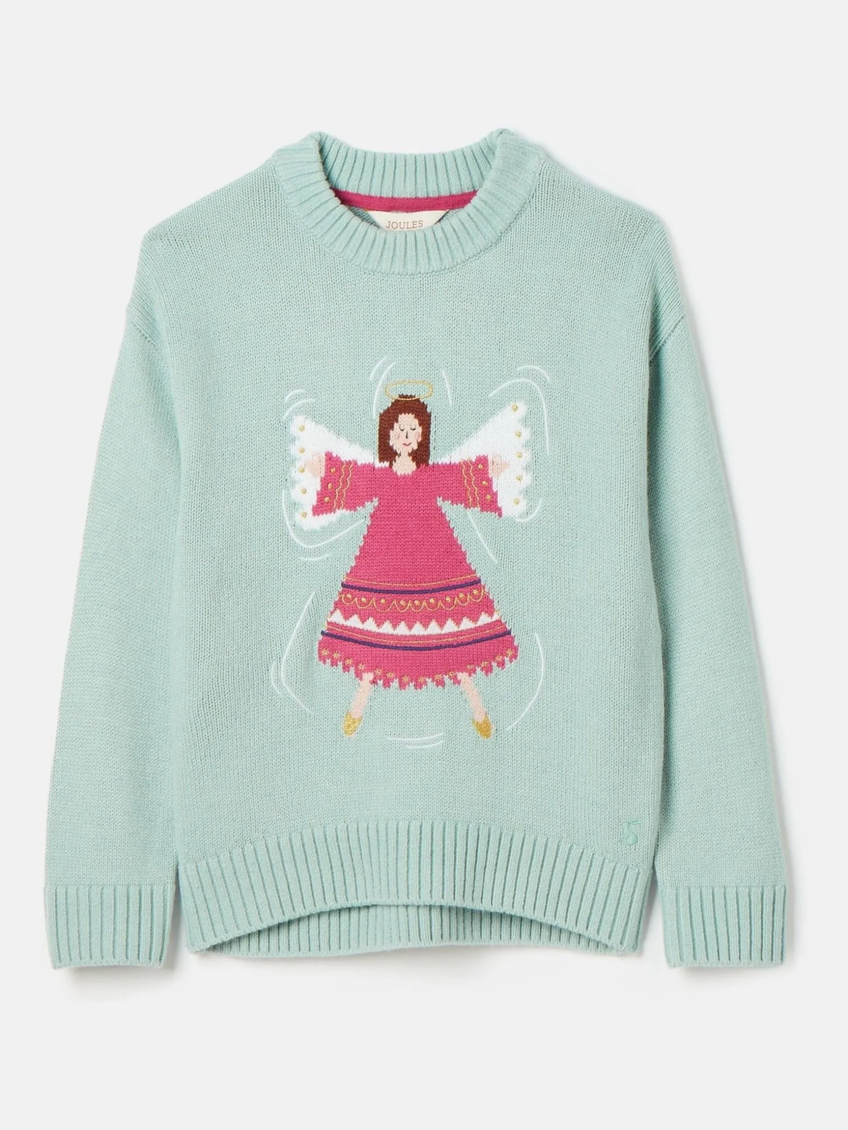 Girls' Cracking Blue Intarsia Artwork Jumper