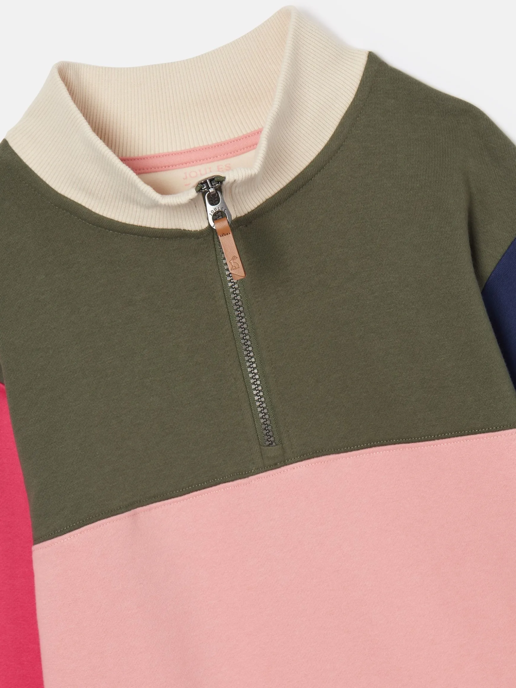 Girls' Elliot Multi Colour Block Quarter Zip Sweatshirt