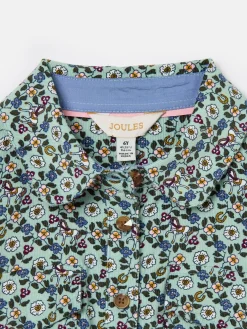 Girls' Elodie Blue Ditsy Print Corduroy Shirt Dress