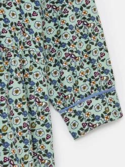 Girls' Elodie Blue Ditsy Print Corduroy Shirt Dress