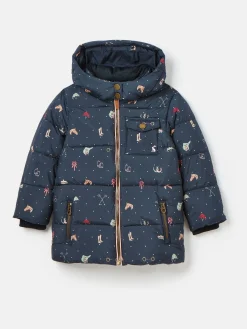 Girls' Emmeline Blue Print Showerproof Coat