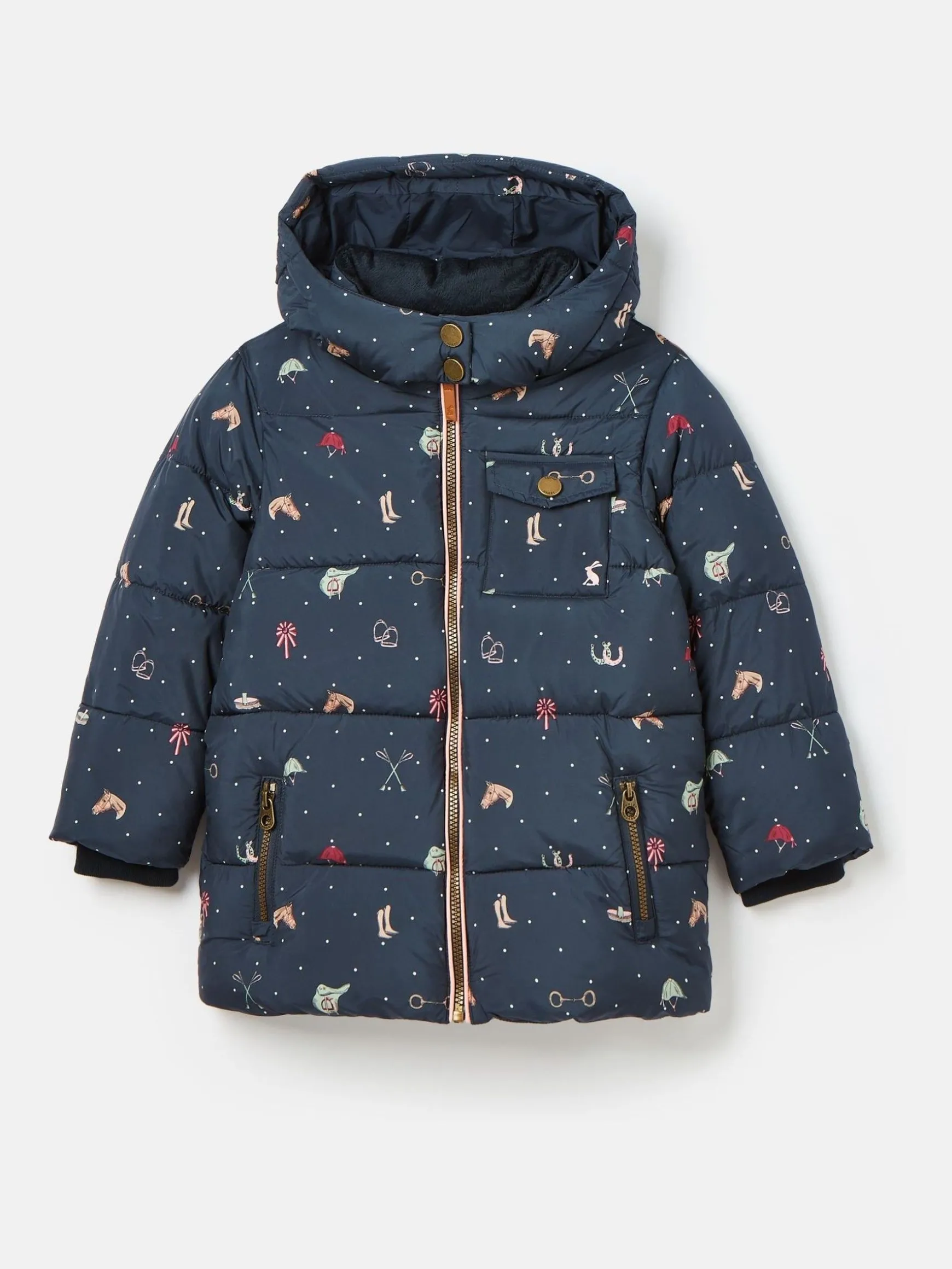 Girls' Emmeline Blue Print Showerproof Coat
