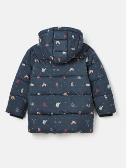 Girls' Emmeline Blue Print Showerproof Coat