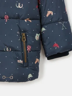 Girls' Emmeline Blue Print Showerproof Coat