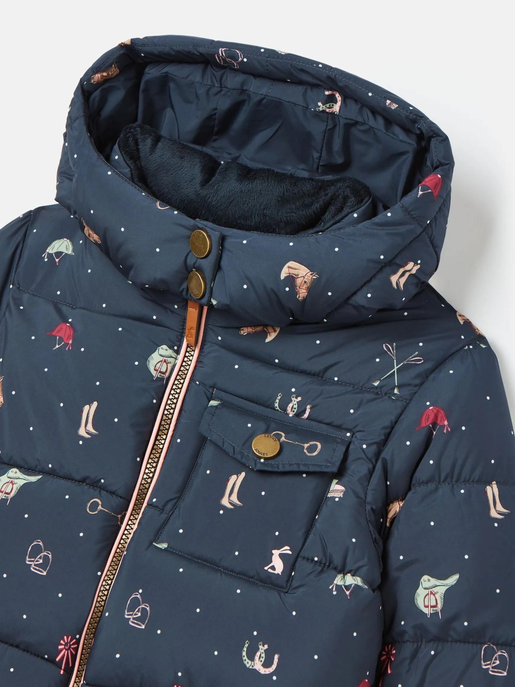 Girls' Emmeline Blue Print Showerproof Coat