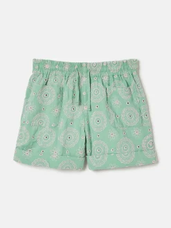 Girls' Hopscotch Green Woven Shorts