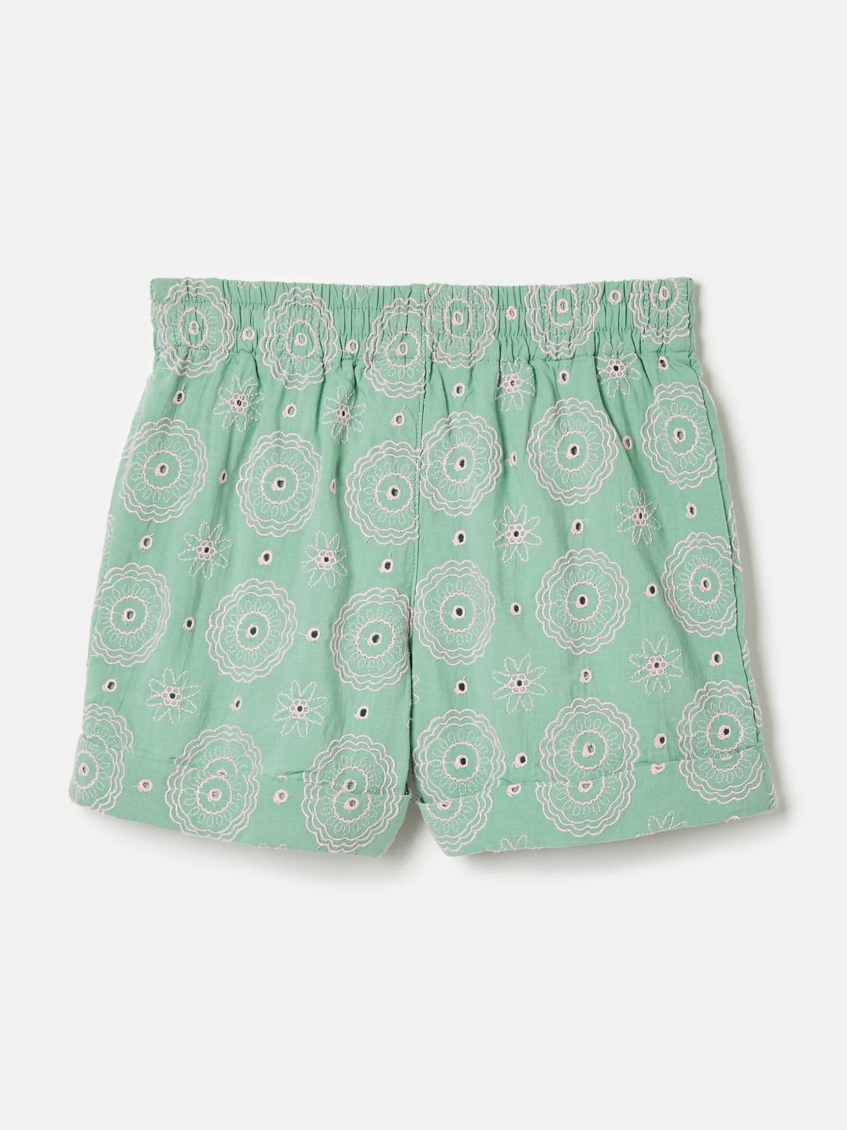 Girls' Hopscotch Green Woven Shorts