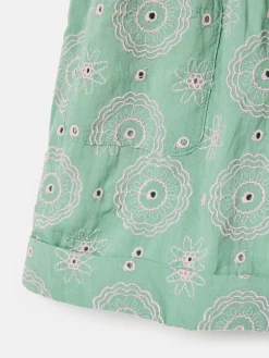 Girls' Hopscotch Green Woven Shorts