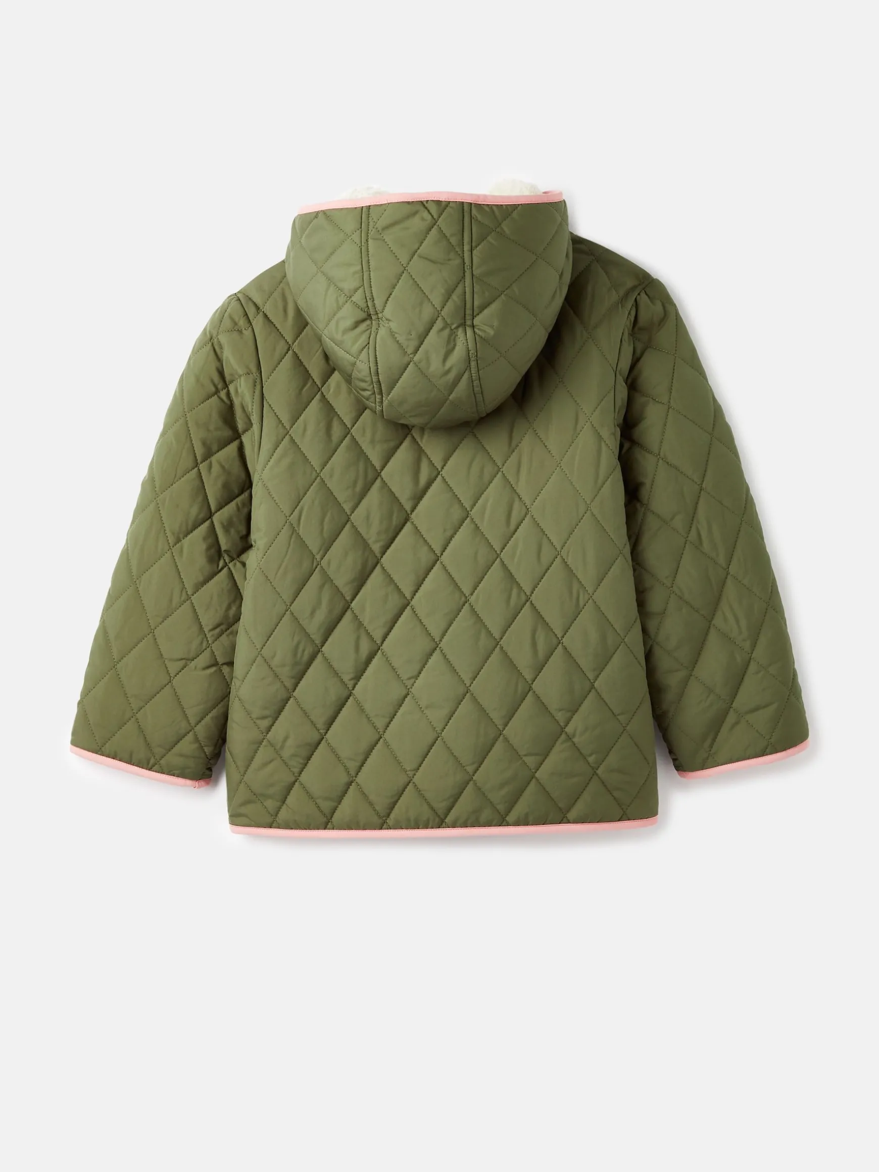 Girls' Kali Cream Fleece Lined Reversible Quilted Jacket