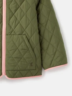 Girls' Kali Cream Fleece Lined Reversible Quilted Jacket
