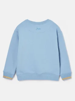 Girls' Mackenzie Blue Pegasus Embroidered Artwork Crew Neck Sweatshirt