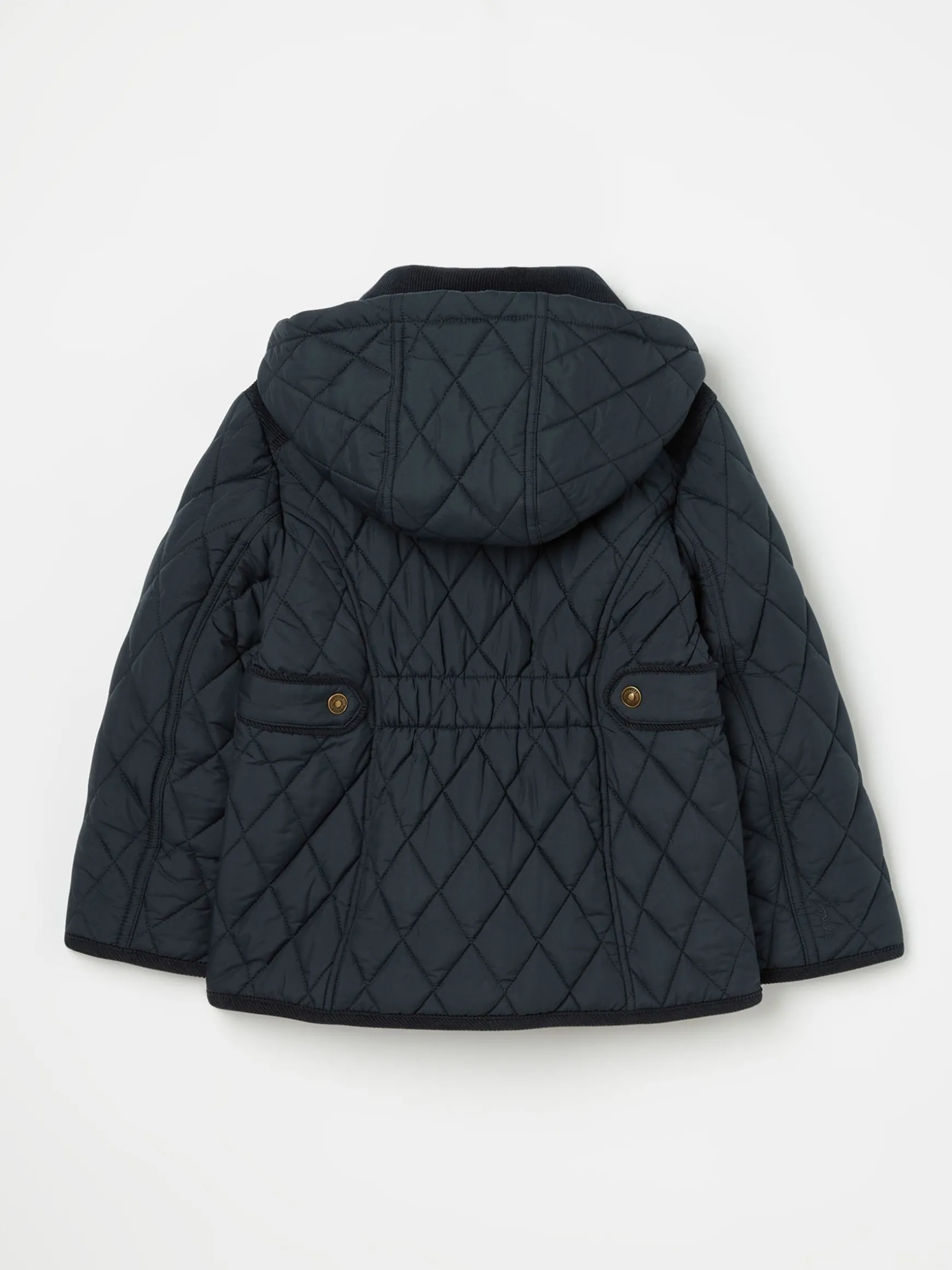 Girls' Marsdale Navy Blue Diamond Quilted Coat With Hood