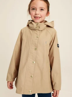 Girls' Meadow Stone Lightweight Waterproof Raincoat With Hood