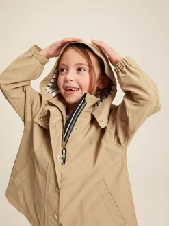Girls' Meadow Stone Lightweight Waterproof Raincoat With Hood