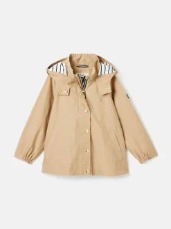 Girls' Meadow Stone Lightweight Waterproof Raincoat With Hood