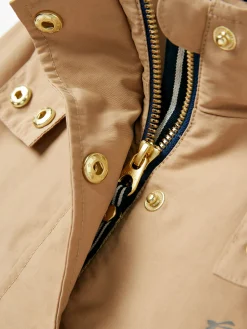 Girls' Meadow Stone Lightweight Waterproof Raincoat With Hood