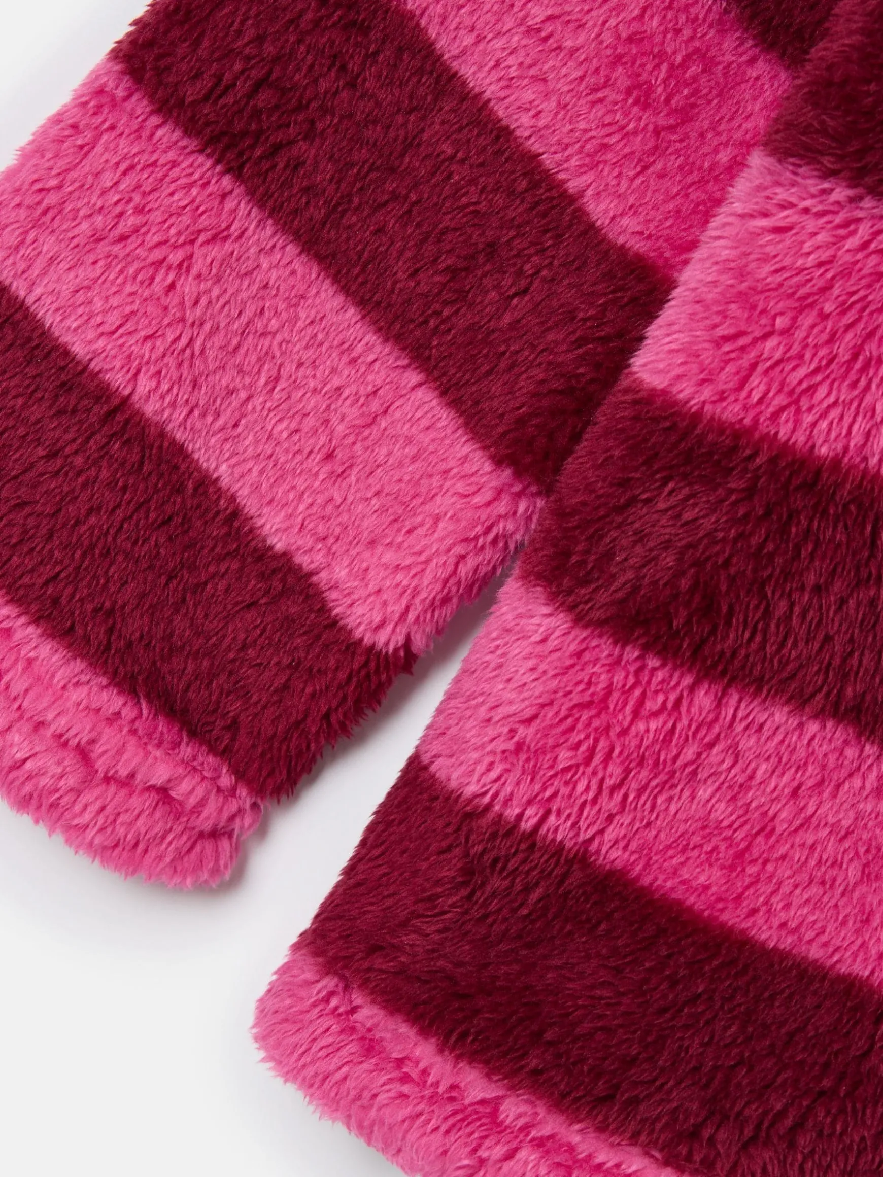 Girls' Merridie Pink Stripe Half Zip Borg Fleece