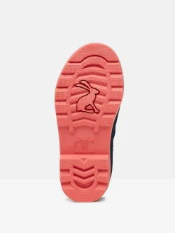 Girls' Navy Blue Printed Wellies