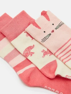 Girls' Neat Feet Pink 3 Pack Socks