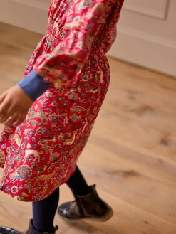 Girls' Odelia Red Animals Printed Dress