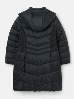 Girls' Pembury Navy Blue Showerproof Padded Coat with Hood