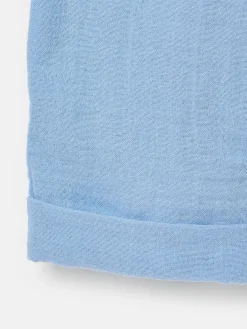 Girls' Playtime Blue Textured Woven Trousers