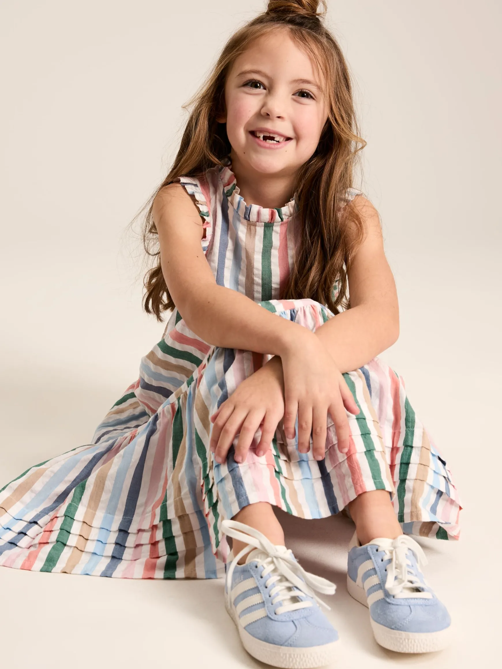 Girls' Poppie Multi Stripe Tiered Dress